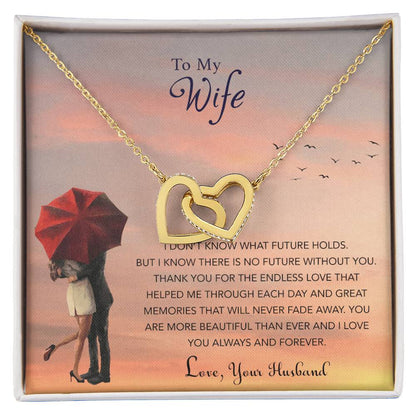 Gift For My Wife Interlocking Hearts Necklace