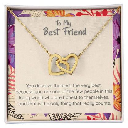 Best Friend Frida Kahlo Quote Inspirational Cz Necklace Interlocking Hearts Necklace