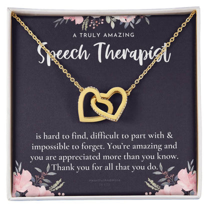 Speech Therapist Gift Amazing Speech Therapist Gift Necklace Language Pathologist Gift For Speech Pathologist Interlocking Hearts Necklace