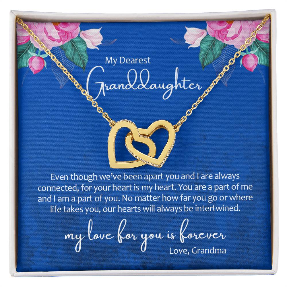 My Dearest Granddaughter - My Heart Is Your Heart - Necklace Interlocking Hearts Necklace