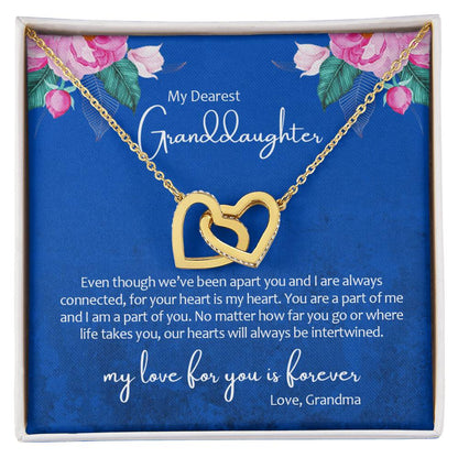 My Dearest Granddaughter - My Heart Is Your Heart - Necklace Interlocking Hearts Necklace