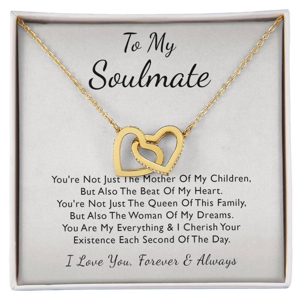 To My Soulmate Interlocking Heart Interlocking Hearts Necklace