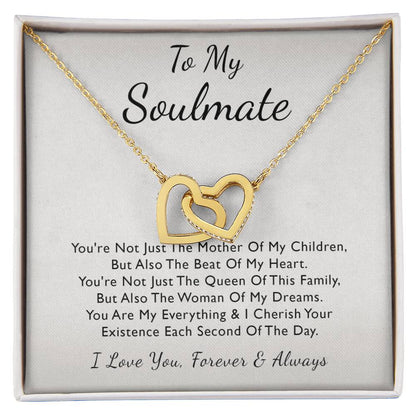 To My Soulmate Interlocking Heart Interlocking Hearts Necklace