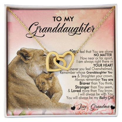 To My Granddaughter Interlocking Hearts Necklace