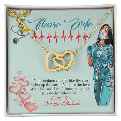 Love Your Nurse Interlocking Hearts Necklace