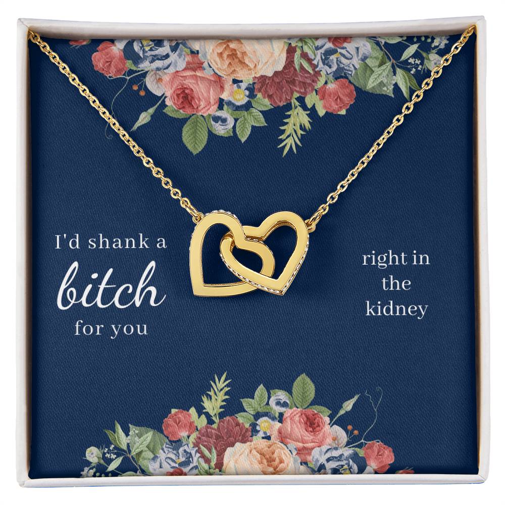 I'D Shank A Bitch For You Interlocked Hearts Necklace Interlocking Hearts Necklace