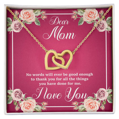 Mother'S Day Collection - Gorgeous Shiny Necklace With A Heart-Felt Message Interlocking Hearts Necklace