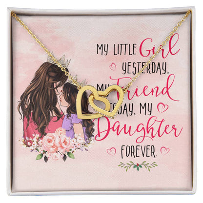 Mom And Daughter Interlocking Hearts Necklace