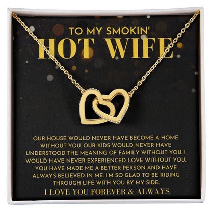 I Love You Forever And Always Interlocking Hearts Necklace