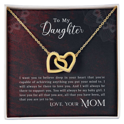 Collection Daughter - You Are Capable Of Achieving Anything Interlocking Hearts Necklace