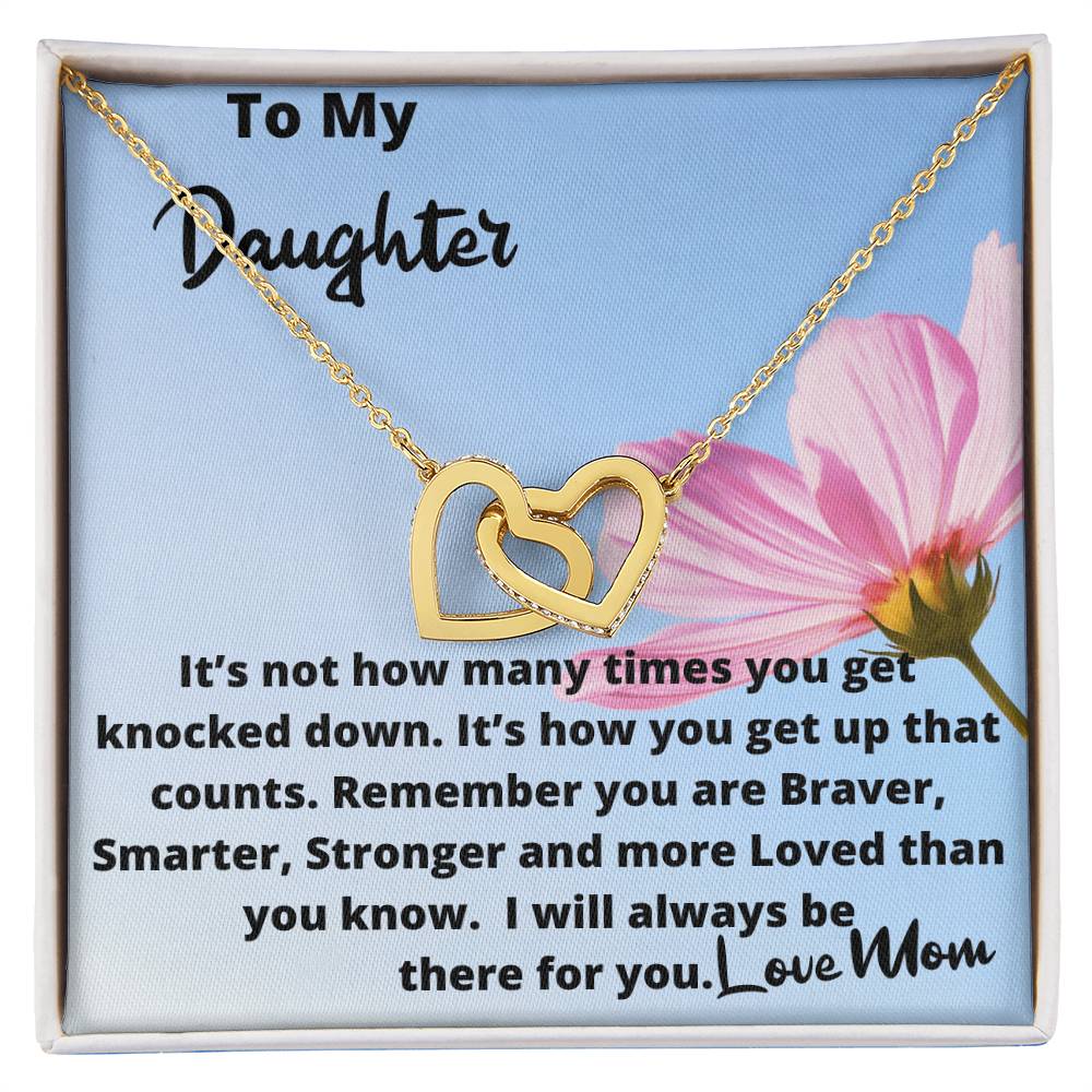 How You Get Up Necklace Graduation Birthday Gift For Daughter From Mom Interlocking Hearts Necklace