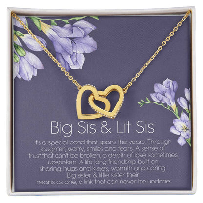 Big Sister And Little Sister Their Hearts As One Interlocking Hearts Necklace Birthday Gift