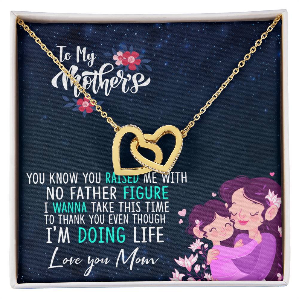 Gift For Single Mom - Necklace Interlocking Hearts Necklace