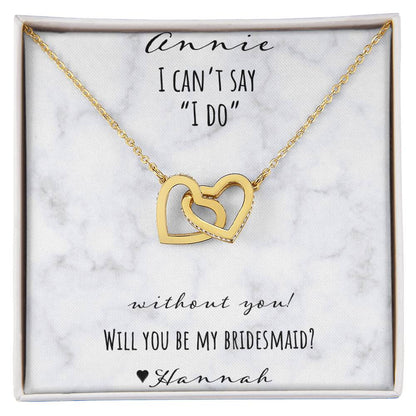 I Can'T Say I Do Without You - Marble Interlocking Hearts Necklace