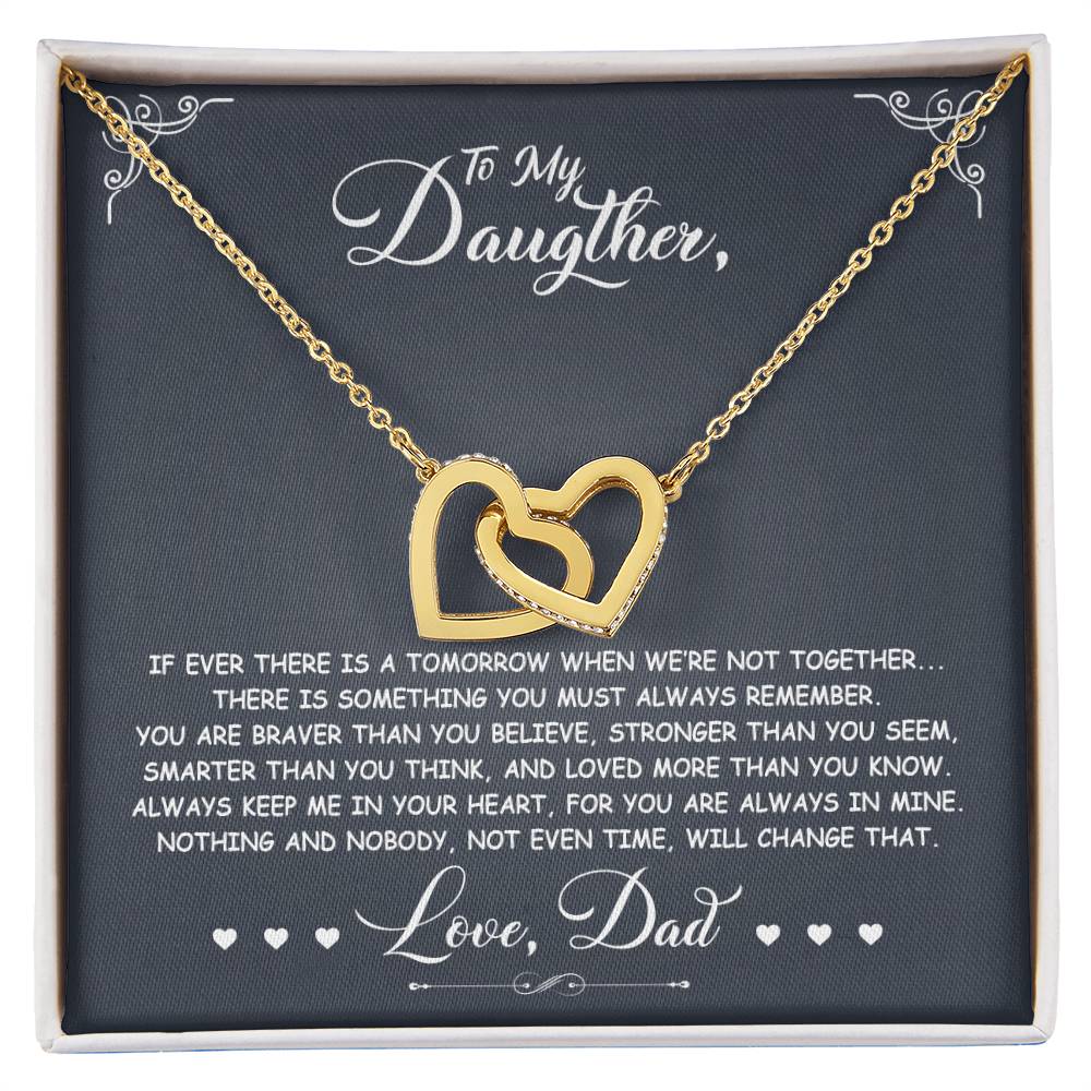 If Ever There Is A Tomorrow - Love Dad - Double Hearts Interlocking Hearts Necklace