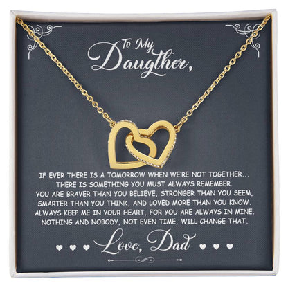 If Ever There Is A Tomorrow - Love Dad - Double Hearts Interlocking Hearts Necklace