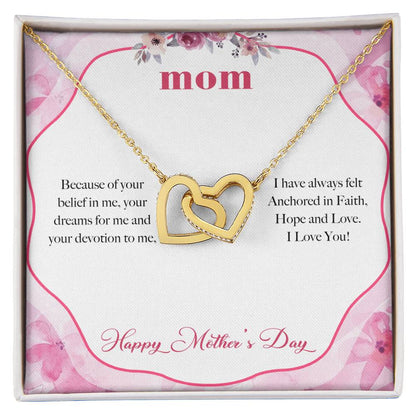 To My Mom Devotion Love You Always Interlocking Hearts Necklace