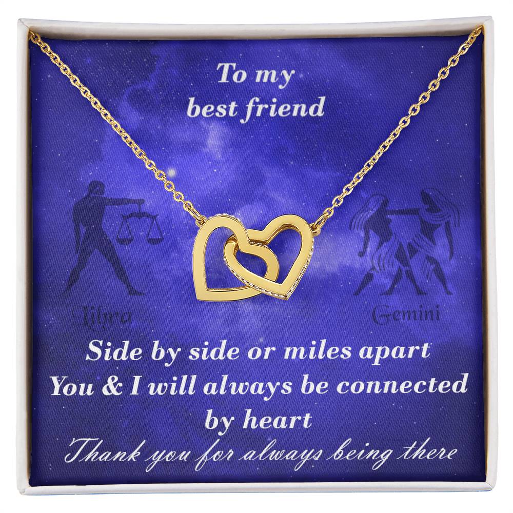 Libra To Gemini Best Friend Interlocked Hearts Necklace Interlocking Hearts Necklace
