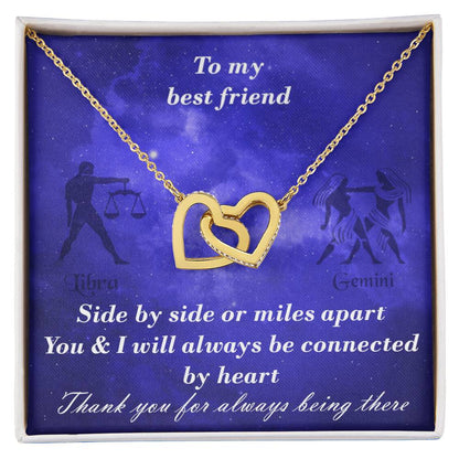 Libra To Gemini Best Friend Interlocked Hearts Necklace Interlocking Hearts Necklace