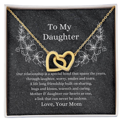 Mother To Daughter Hearts As One Necklace Interlocking Hearts Necklace