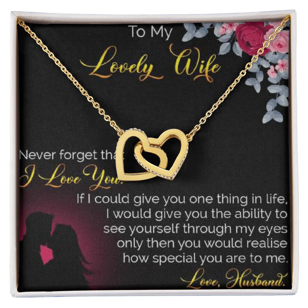 To My Lovely Wife Interlocking Hearts Necklace