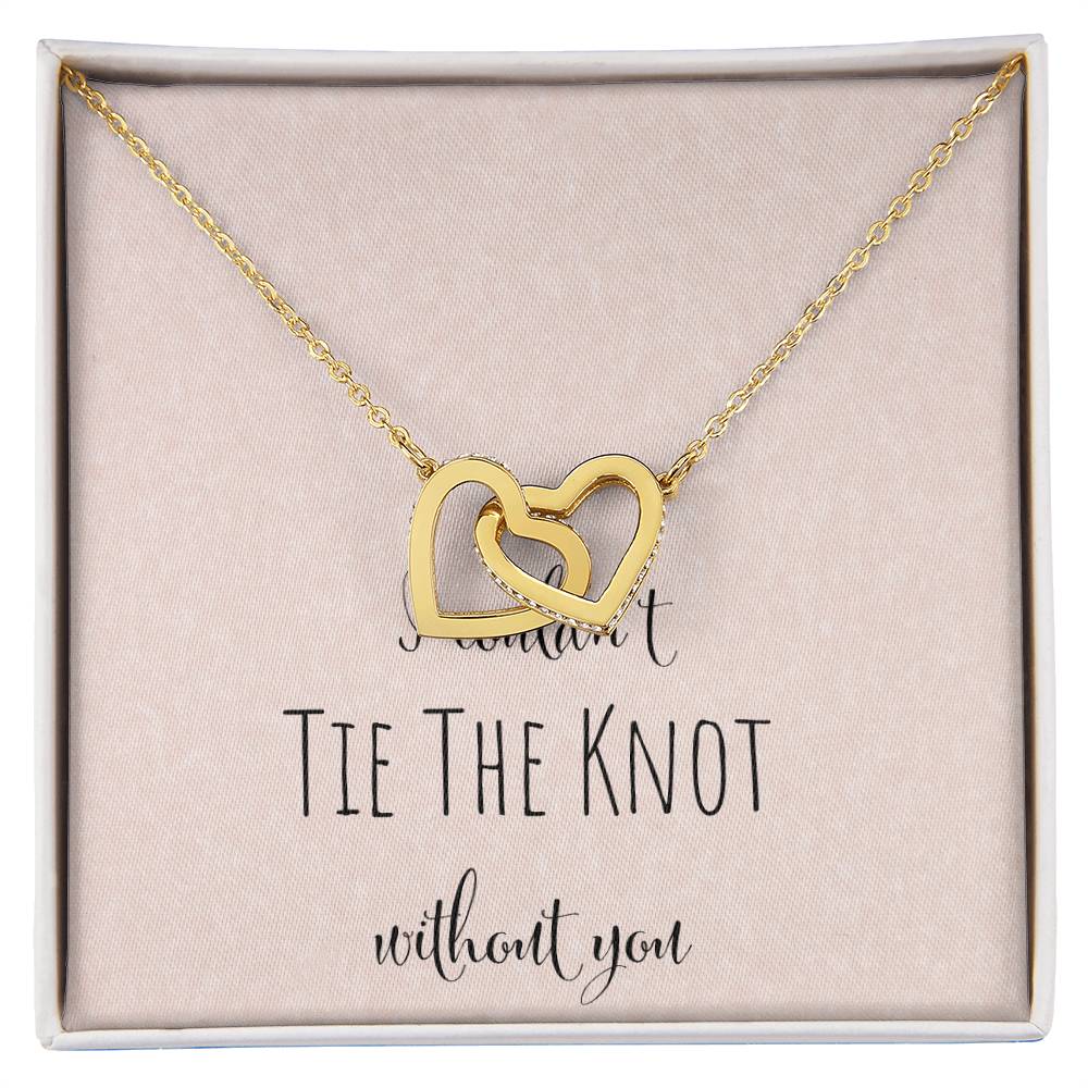 I Can'T Tie The Knot Without You - Pink Interlocking Hearts Necklace