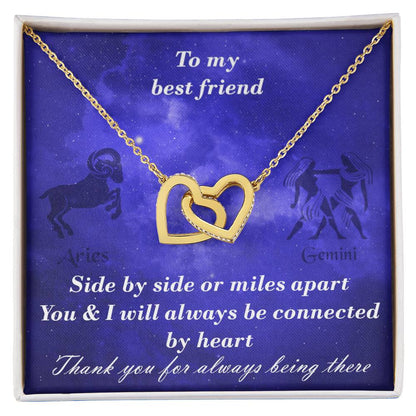 Aries To Gemini Best Friend Interlocked Hearts Necklace Interlocking Hearts Necklace
