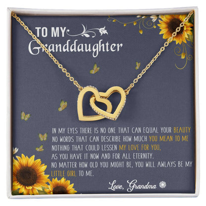 To My Granddaughter Interlocking Hearts Necklace Message Card