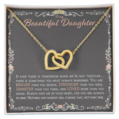 To My Beautiful Daughter - Necklace Interlocking Hearts Necklace