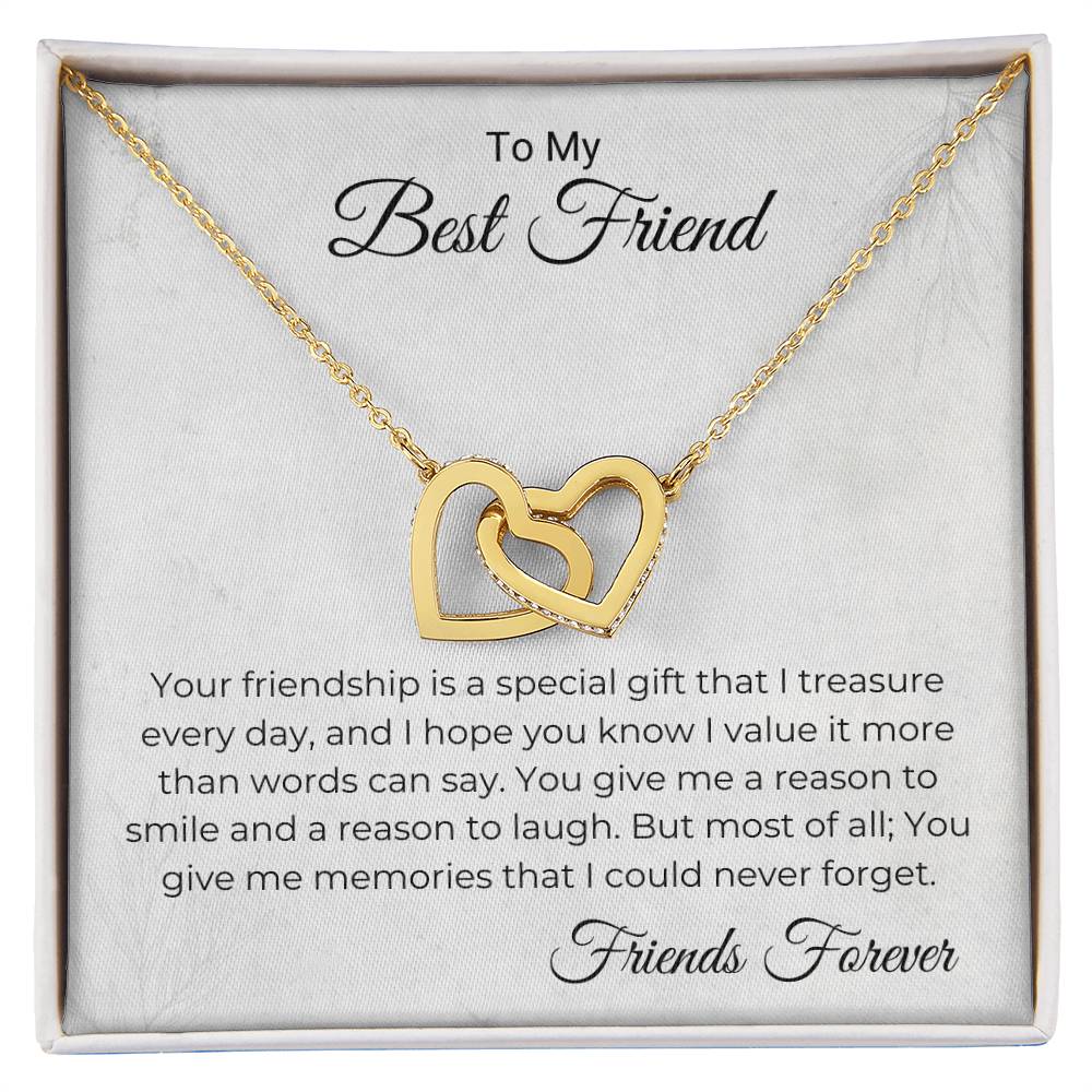 Friendship Is A Special Gift Necklace Interlocking Hearts Necklace
