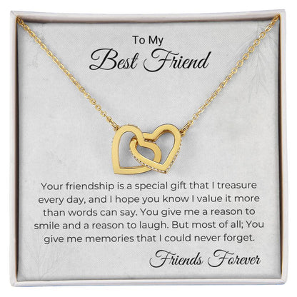 Friendship Is A Special Gift Necklace Interlocking Hearts Necklace