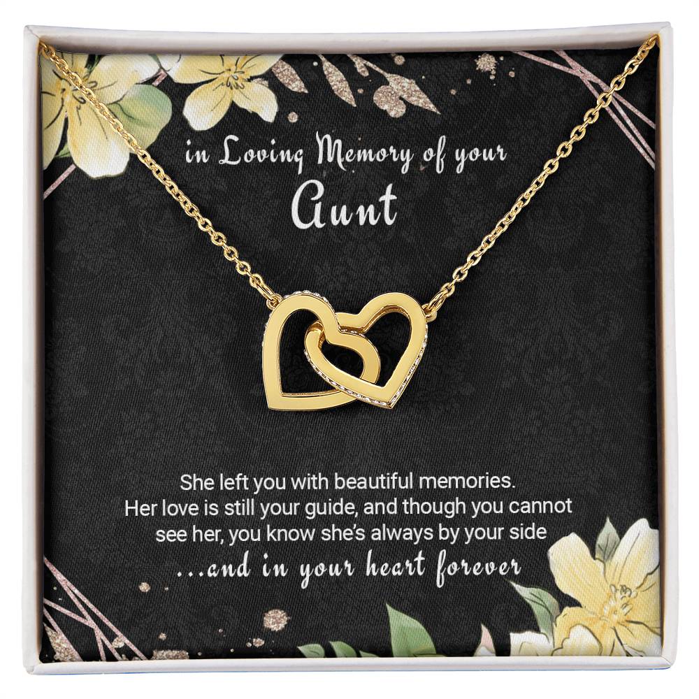 Sympathy Gift Loss Of Aunt Twin Hearts Necklace Interlocking Hearts Necklace