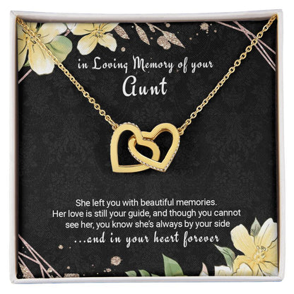 Sympathy Gift Loss Of Aunt Twin Hearts Necklace Interlocking Hearts Necklace