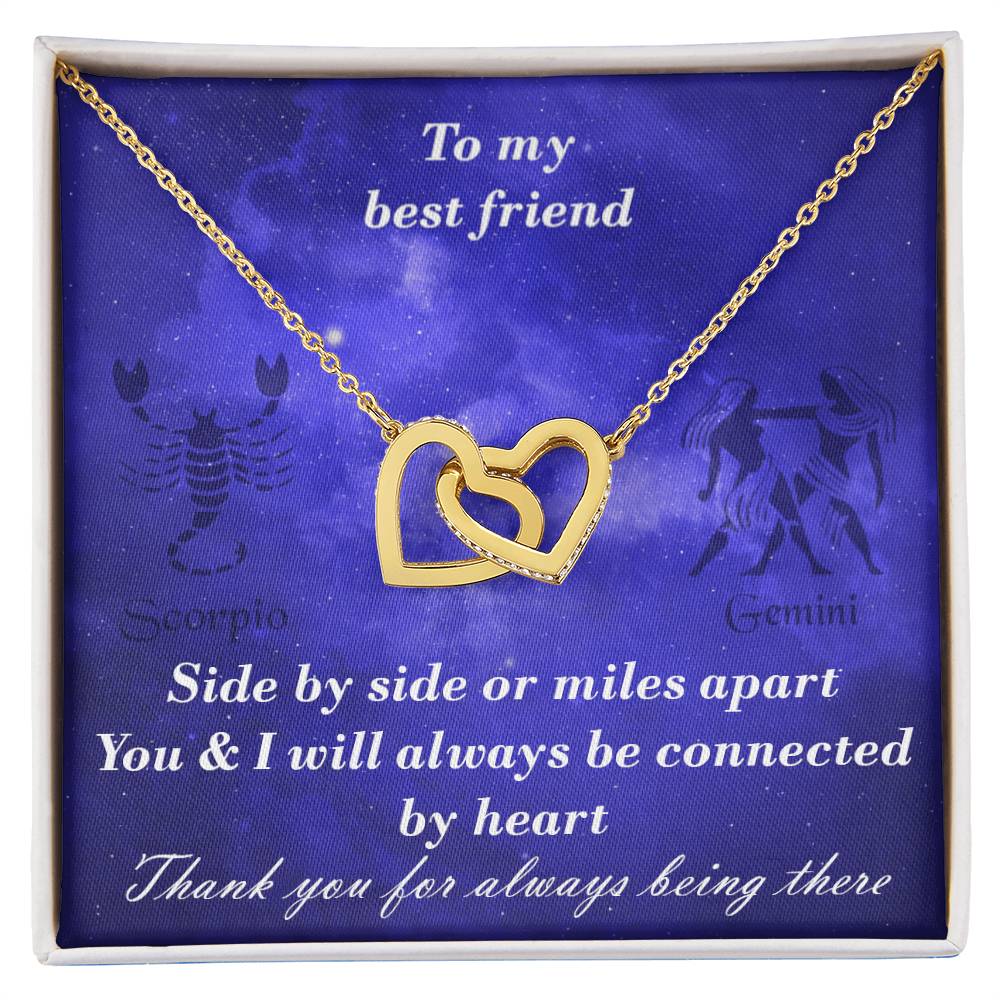 Scorpio To Gemini Best Friend Interlocked Hearts Necklace Interlocking Hearts Necklace
