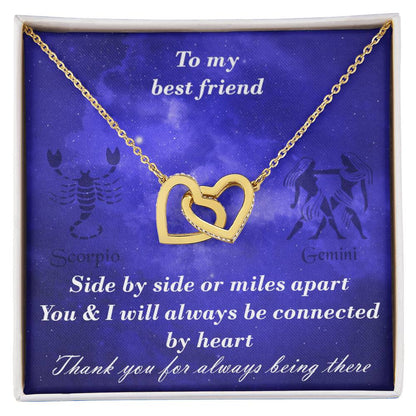 Scorpio To Gemini Best Friend Interlocked Hearts Necklace Interlocking Hearts Necklace