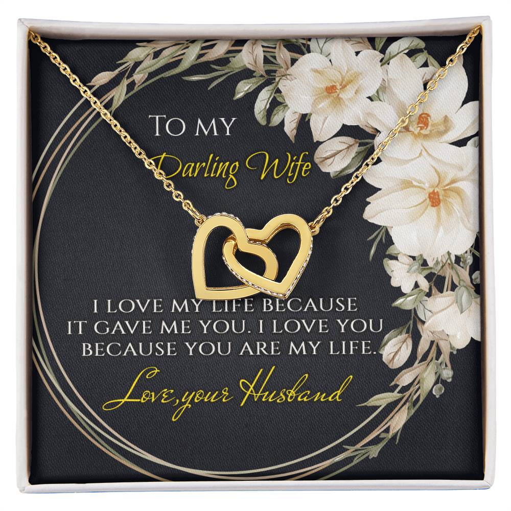 To My Darling Wife - Interlocking Hearts Interlocking Hearts Necklace