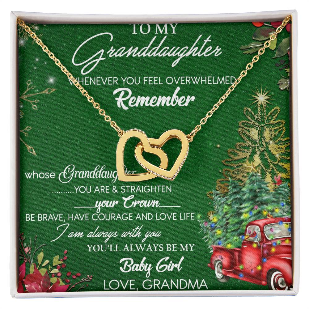 To My Granddaughter Interlocking Hearts Necklace Message Card