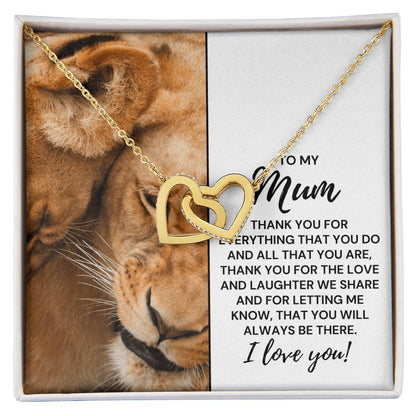 To My Mum - Thank You For Everything That You Do - Necklace Interlocking Hearts Necklace