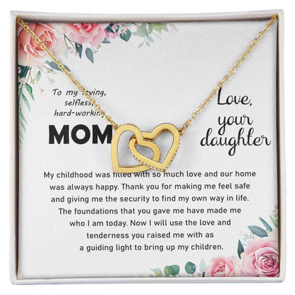 Thank You Mom Thanksgiving Gift Interlocking Hearts Interlocking Hearts Necklace
