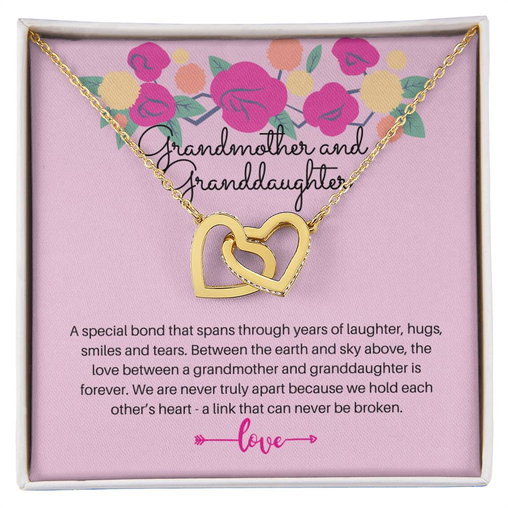 Grandmother And Granddaughter - A Special Bond So Strong It Cannot Be Broken Interlocking Hearts Necklace