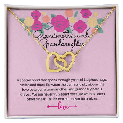 Grandmother And Granddaughter - A Special Bond So Strong It Cannot Be Broken Interlocking Hearts Necklace