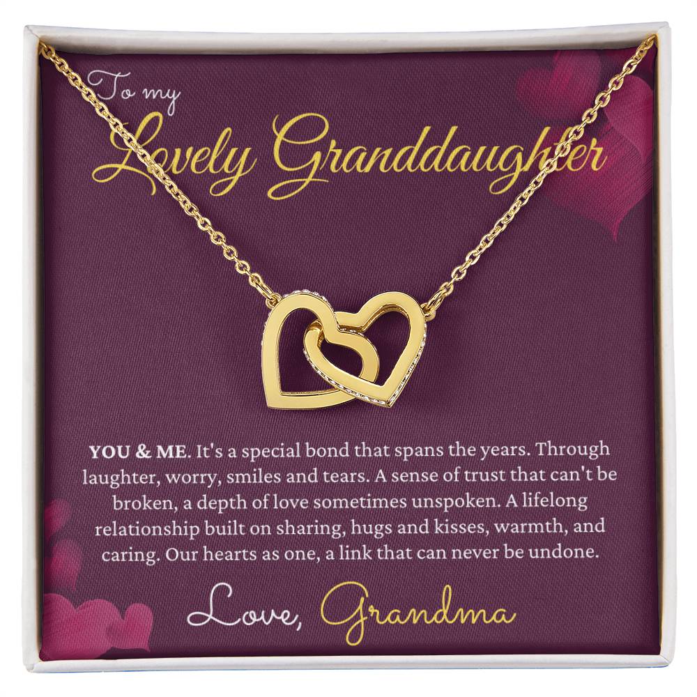 To My Granddaughter Gift From Grandmother Grandma And Granddaughter Necklace Granddaughter Christmas Gift Granddaughter Interlocking Hearts Necklace