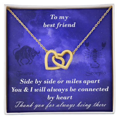 Taurus To Scorpio Best Friend Interlocked Hearts Necklace Interlocking Hearts Necklace