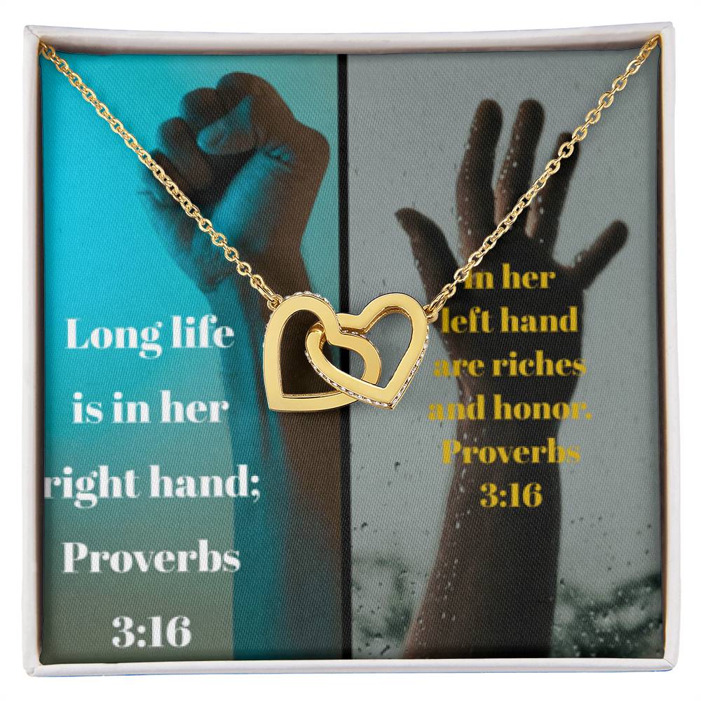 Ike Mens Collage Proverbs Jewelry Interlocking Hearts Necklace