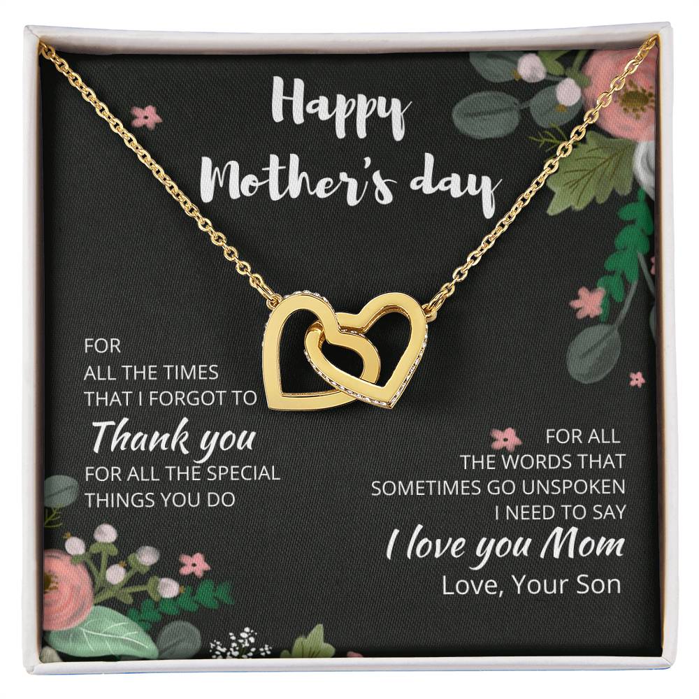 To My Mom - I Love You Forever - Necklace Interlocking Hearts Necklace