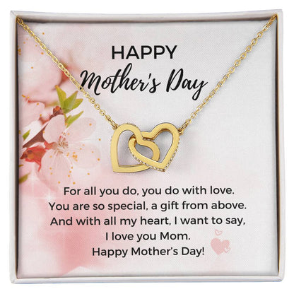 Mother'S Day Heart Necklace - 316 Steel With 18K Rose Gold Finish And Cubic Zirconia Stones - In The U.S.A. ???? Interlocking Hearts Necklace