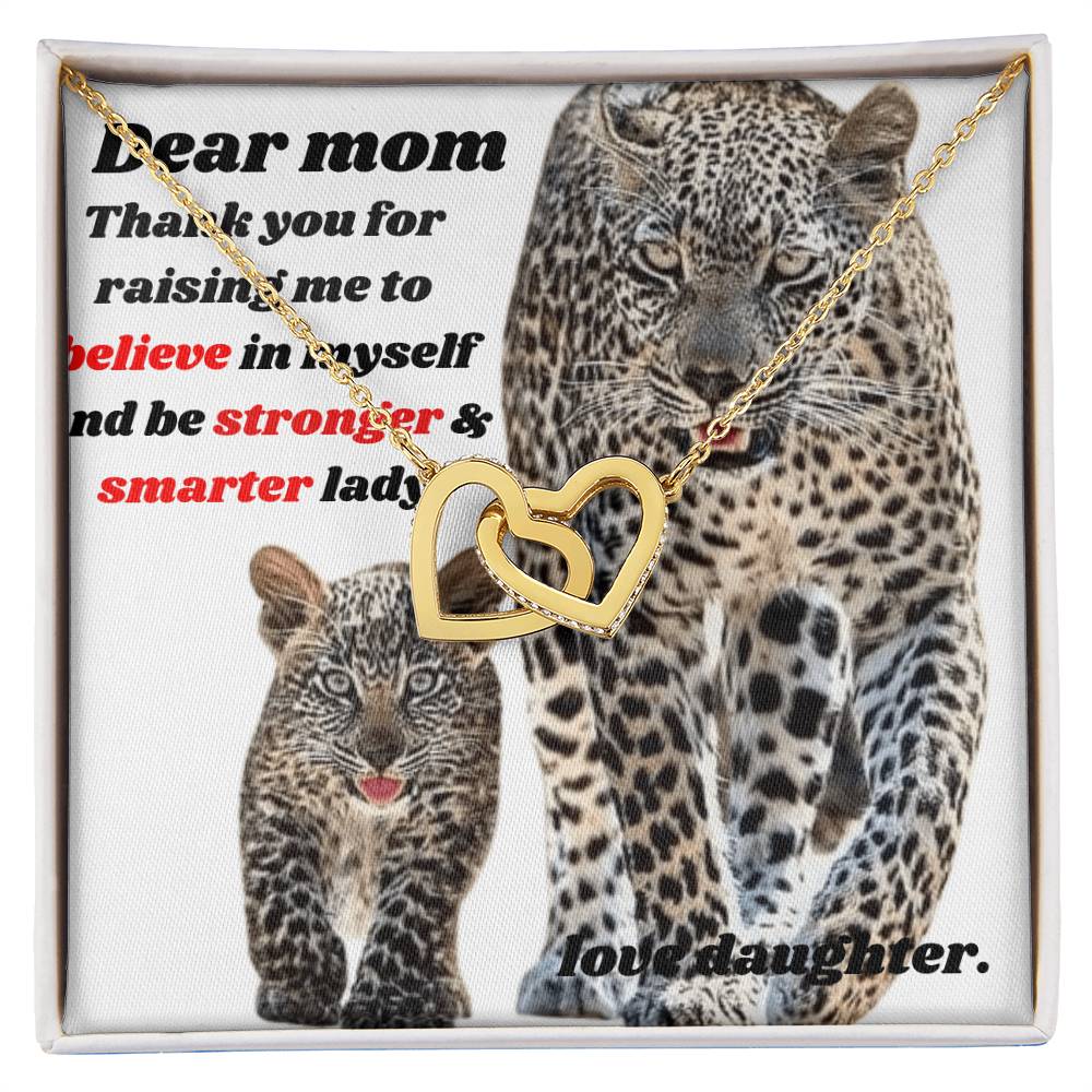 Thank You Mom Interlocking Hearts Necklace