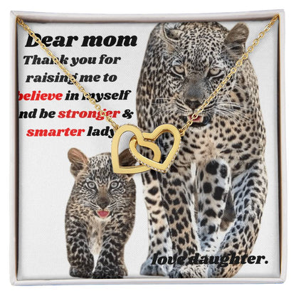 Thank You Mom Interlocking Hearts Necklace