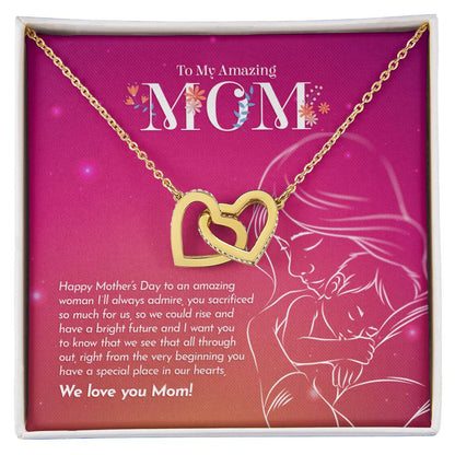 My Amazing Mom Interlocking Hearts Necklace
