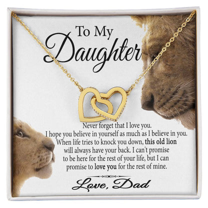 Gift To My Daughter Interlocking Hearts Necklace